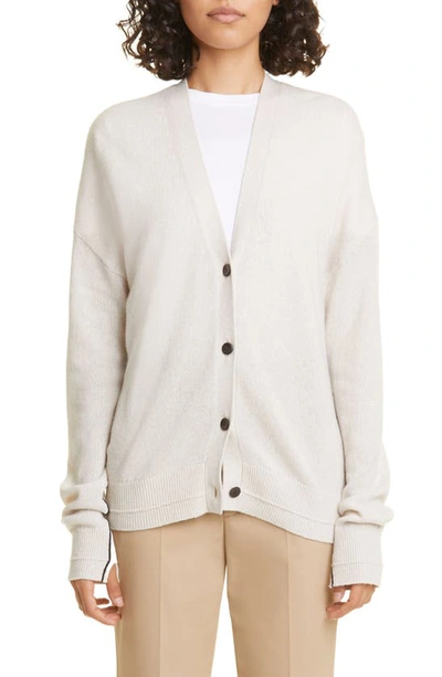 Maria Mcmanus Featherweight Boyfriend Cardigan In Crema And Black