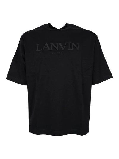 Lanvin T-shirt Over Clothing In Black