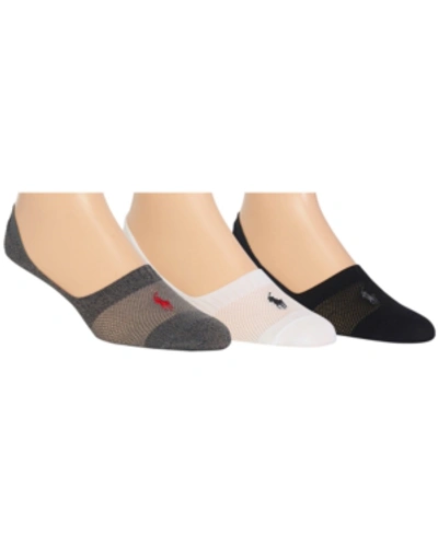 Polo Ralph Lauren No-show Pony-logo Socks - Pack Of 3 In Charcoal Heather Assorted