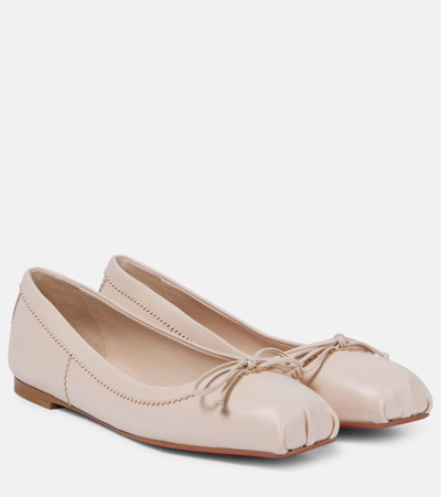 Christian Louboutin Womens Leche Mamadrague Bow-embellished Leather Flats In Pink