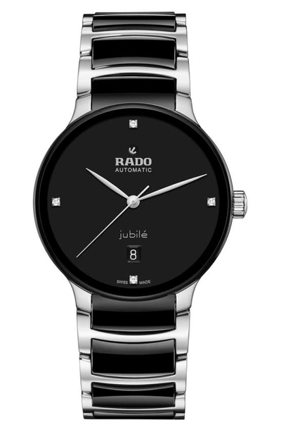 Rado Centrix Automatic Diamond Bracelet Watch In Black