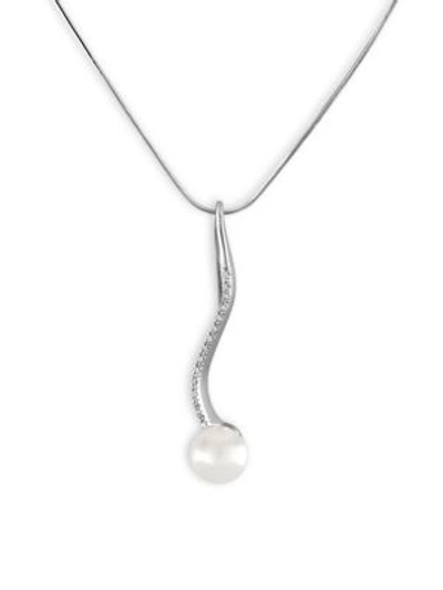 Majorica Women's 10mm White Organic Pearl & Crystal Pendant Necklace