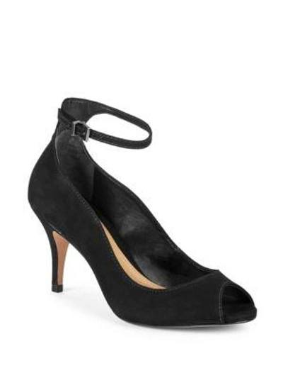 Schutz Liffa Suede Stiletto Sandals In Black