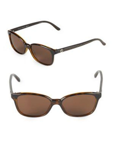 Gucci 42mm Rectangle Sunglasses In Havana Brown