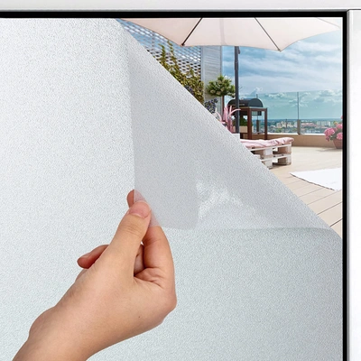 Zulay Kitchen Window Privacy Film - Non-adhesive Opaque Privacy Window Film Glare & Uv Protection (23.4 X 77.1 Inc In White