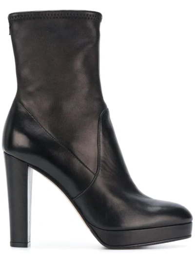 Sergio Rossi Chunky Heel Ankle Boots In Black
