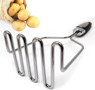 Zulay Kitchen Stainless Steel Masher Hand Tool And Potato Smasher Metal Wire Utensil In Black