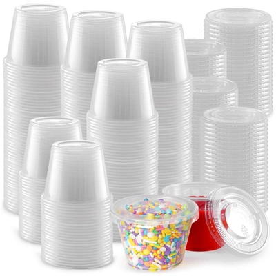 Zulay Kitchen 200 Cups Clear Jello Shot Cups With Lids 4oz In Multi