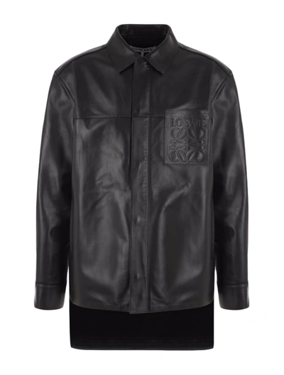 Loewe Leather Jacket In Black