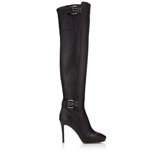 Jimmy Choo Derby 100 Black Soft Calf Over-the-knee Boots | ModeSens