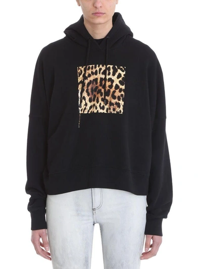 Marcelo Burlon County Of Milan Leopard Square Hoodie Black Cotton Sweatshirt
