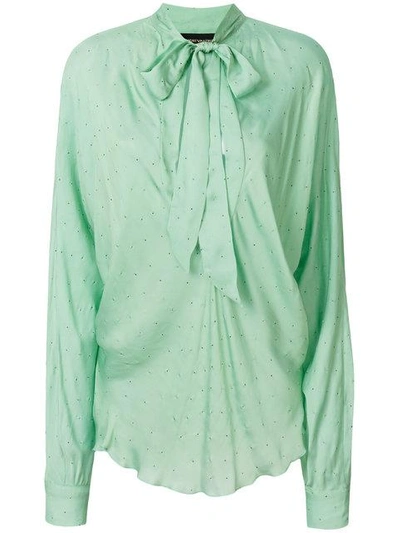 Alexandre Vauthier Dotted Tie Neck Blouse - Green
