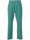 Pence Tailored Fitted Trousers In Green
