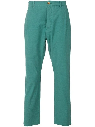 Pence Tailored Fitted Trousers In Green