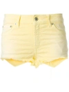 Dondup Denim Fitted Shorts In Yellow