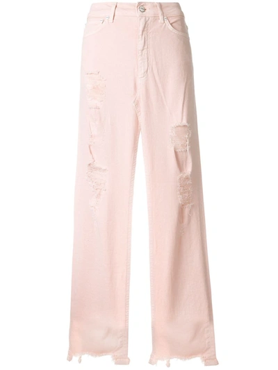 Dondup Front-slit Maxi Skirt In Pink