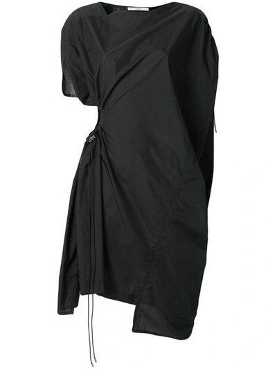 Ujoh Asymmetric Drawcord Dress In Black