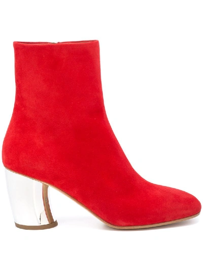 Proenza Schouler Chunky Metallic Heel Ankle Boot In Red