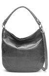 Frye Pleated Leather Crossbody Bag In Carbon Gray/nickel