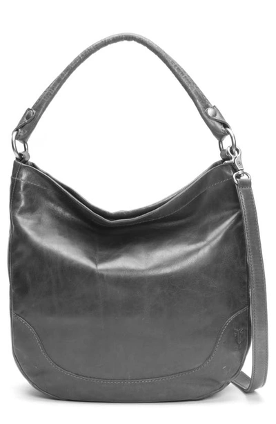 Frye Pleated Leather Crossbody Bag In Carbon Gray/nickel