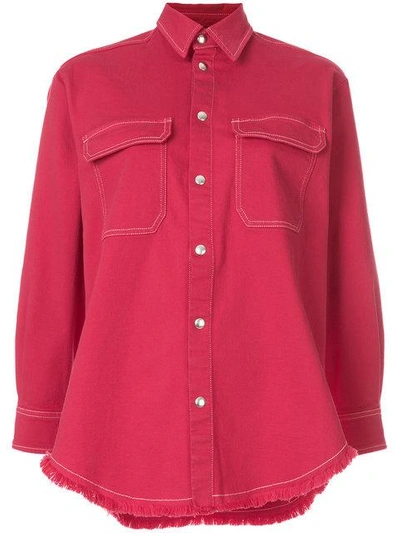 Marios Long-sleeve Fitted Shirt In Red