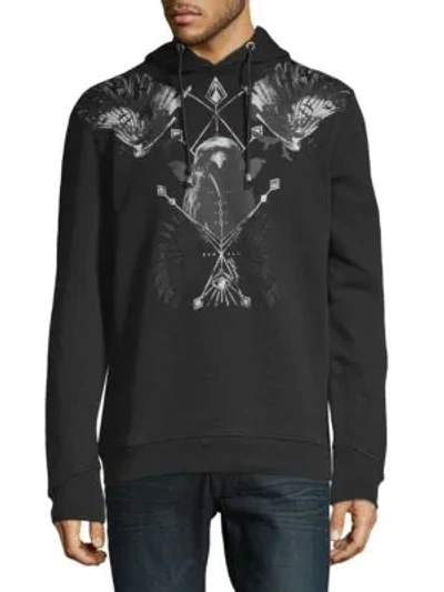 Just Cavalli Graphic Cotton Sweater In Black