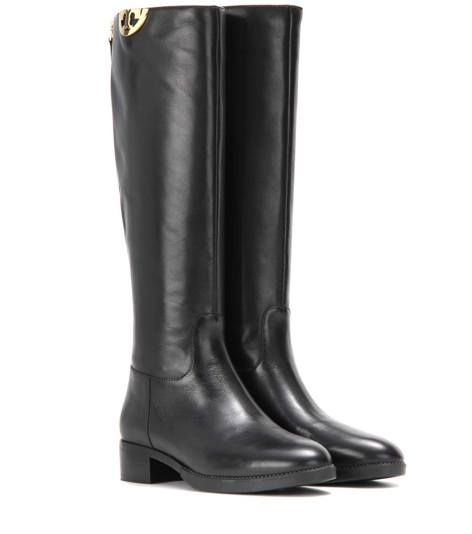 Tory Burch Sidney Leather Boots In Llack | ModeSens