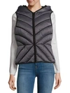 Blanc Noir Mesh Inset Puffer Vest In Charcoal