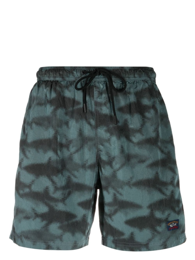 Paul & Shark Graphic-print Swim Shorts In Multicolour