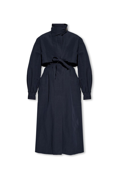 Ulla Johnson Belted Funnel-neck Trench Coat In Navy