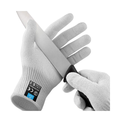 Zulay Kitchen Cut Resistant Gloves Food Grade Level 5 Protection In White