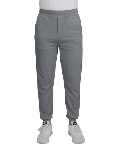 Blue Ice Men's Moisture Wicking Performance Joggers With Reflective Trim Ankle Zippers In Charcoal