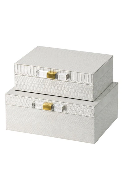 R16 Home Snake Embossed Box In White