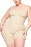 Skims Seamless Sculpt Low Back Mid Thigh Bodysuit In Clay