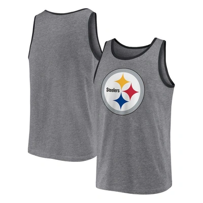Fanatics Branded  Heather Gray Pittsburgh Steelers Primary Tank Top