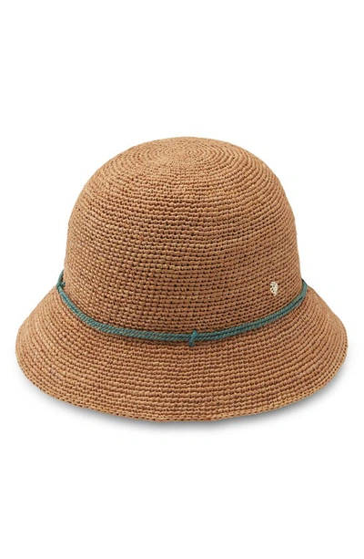 Helen Kaminski Rosie Packable Raffia Bucket Hat In Nougat/ Palm Leaf