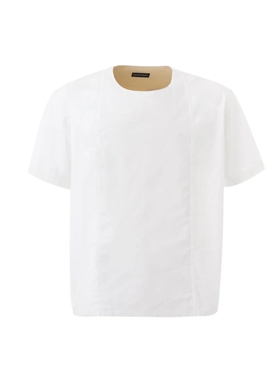 Emporio Armani Oversized White T-shirt With Side Closure