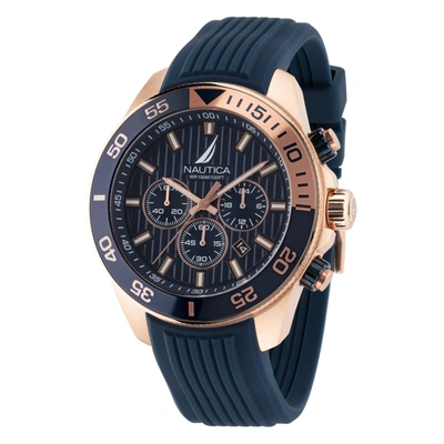 Nautica One Recycled Silicone Chronograph Watch In Gold