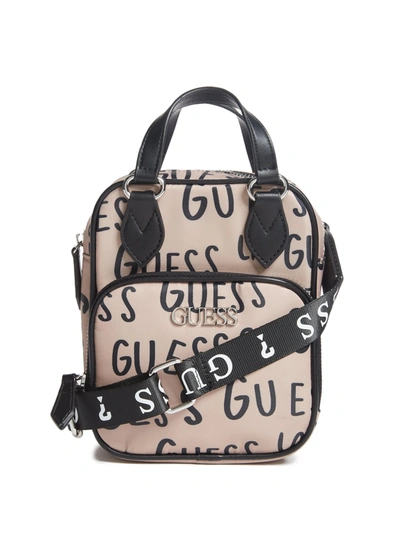 Guess Factory Logo Print Nylon Crossbody In Multi