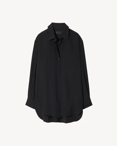 Nili Lotan Julien Silk Shirt In Black