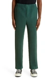 Issey Miyake Outer Pleated Mesh Pants In 62-green