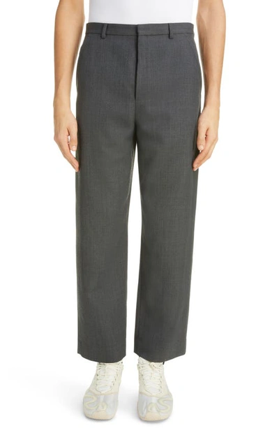 Acne Studios Regular Fit Straight Leg Pants In Dark_grey_melange