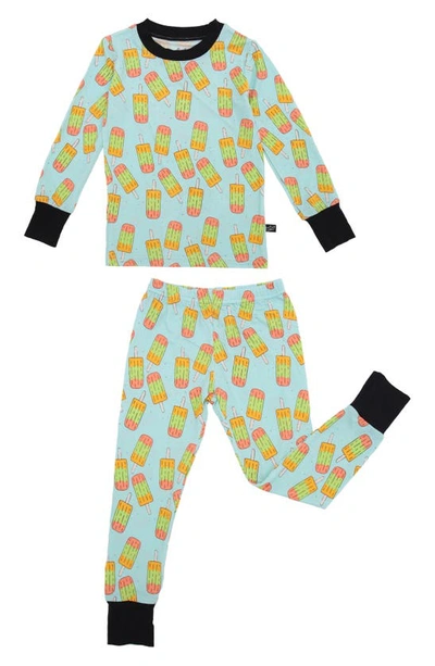 Peregrinewear Babies' Popsicles Fitted Two-piece Pajamas In Turquoise