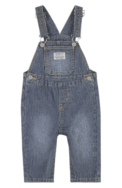 Levi's Babies' Railroad Stripe Cotton Overalls In Yucatan