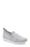 Ara Leena Sneaker In Silver Woven Stretch Fabric