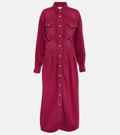 Marant Etoile Western Tencel Midi Dress In Pink