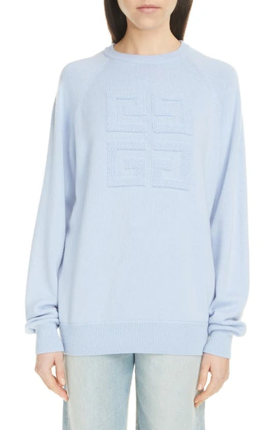 Givenchy 4g Logo Cashmere Sweater In Light Blue