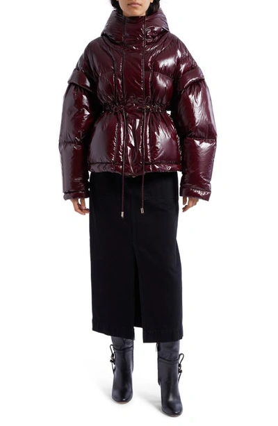Ulla Johnson Rhodes Lacquered Nylon Quilted Puffer Jacket In Mahogany