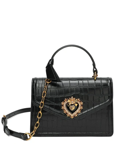 Tiffany & Fred Leather Satchel Shoulder Bag In Black