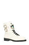 Kurt Geiger Women's Sutton Eye Embellished Combat Boots In Natural